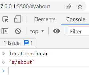 当访问example.com/#/about时